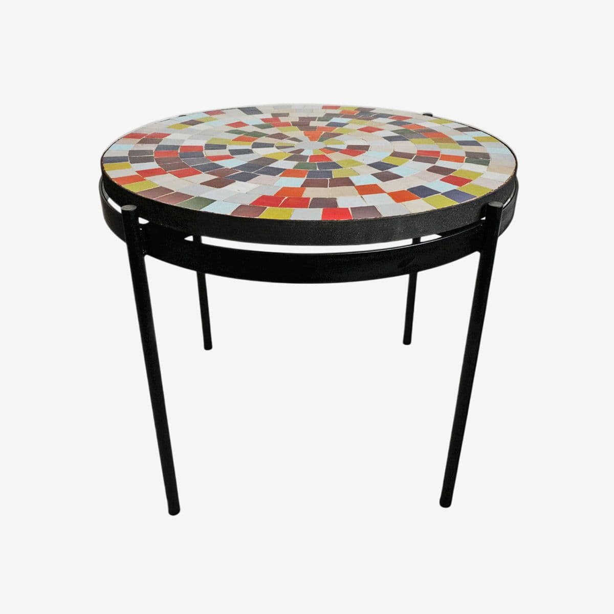 Outdoor Multi Color Mosaic Side Table - Image 1