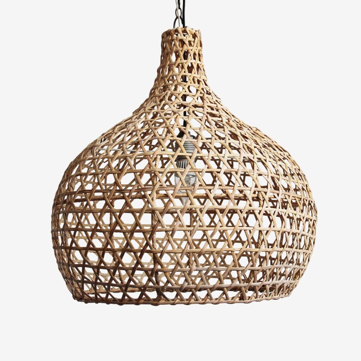 Raw Wicker Pumpkin Lantern Medium - Image 1