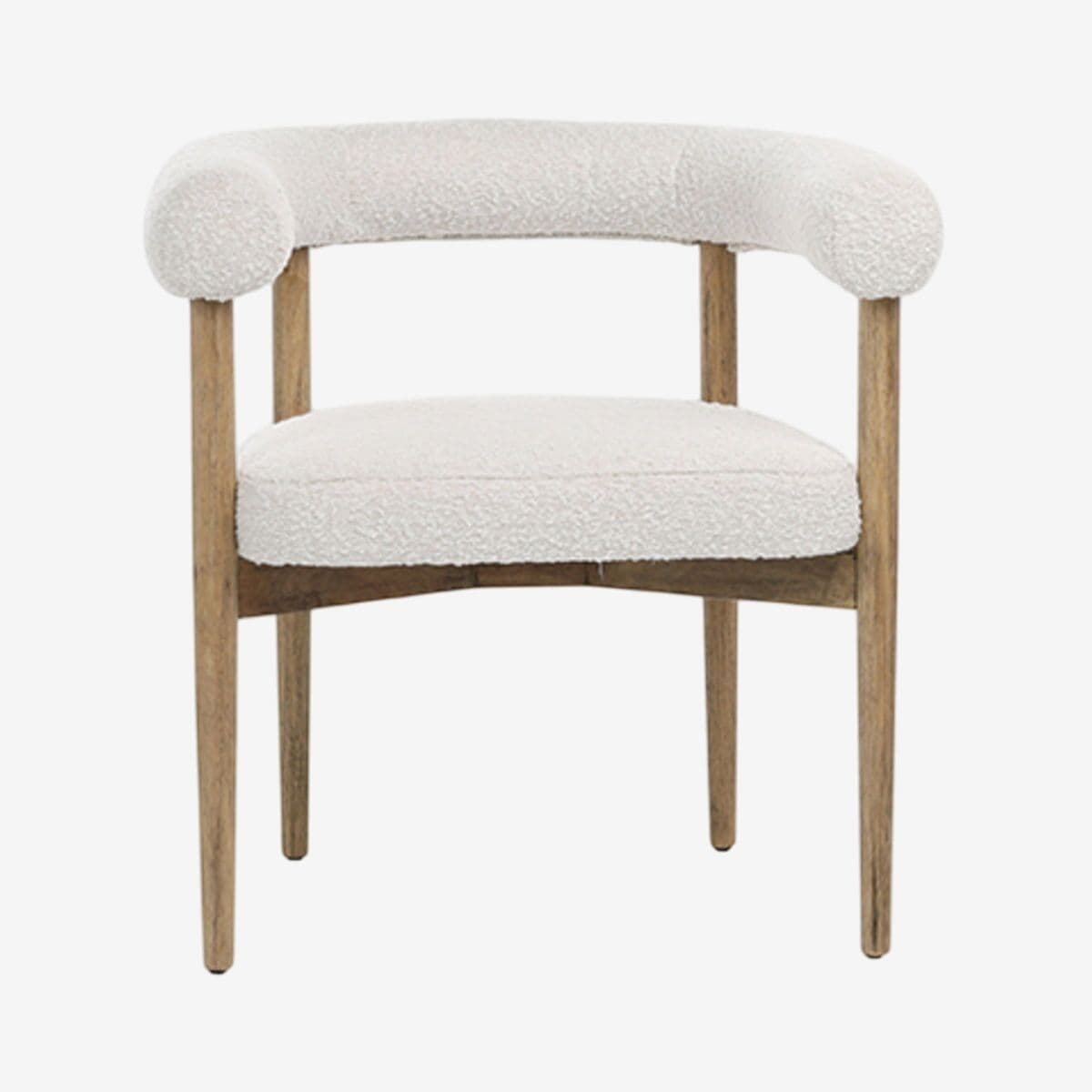 Cream Boucle Horseshoe Back Chair - Image 1