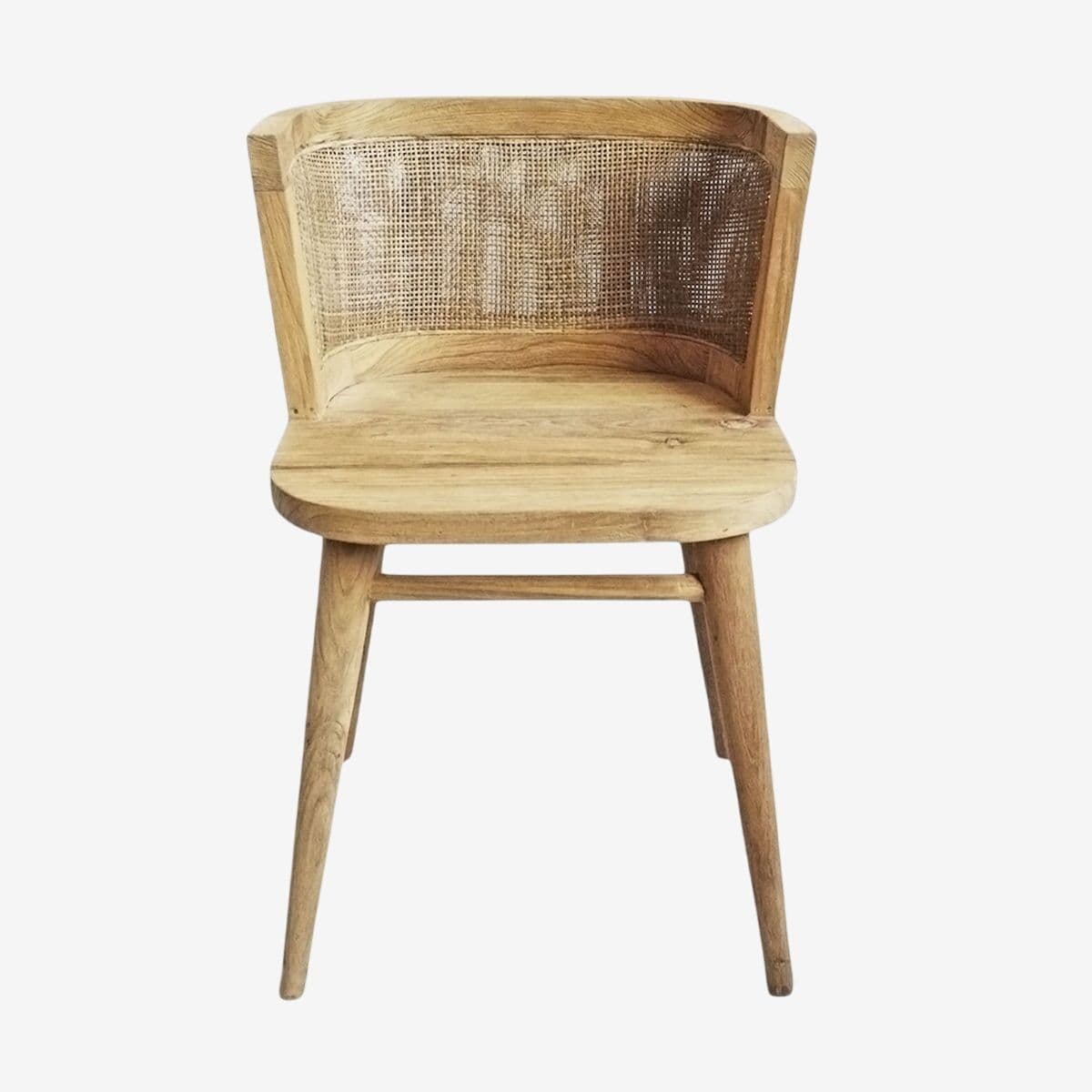 Cinde Raw Teak & Cane Dining Chair - Image 1