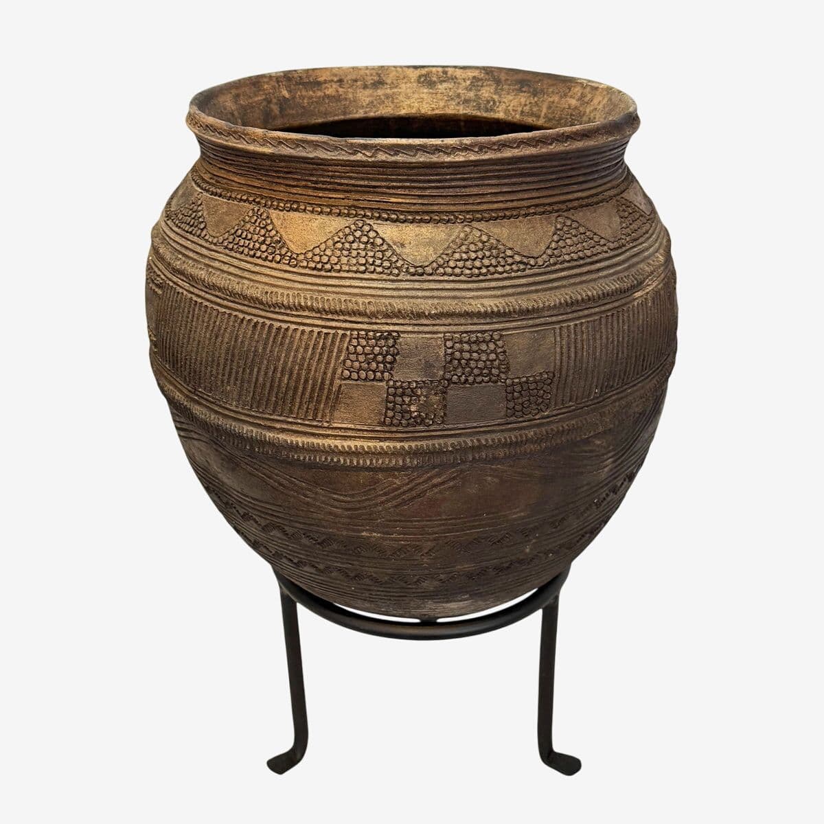 Antique Bida Water Vessel on Stand - Image 1