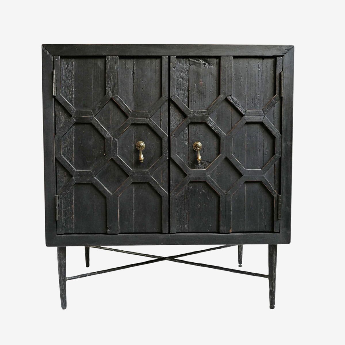 Black Octagon Modern Side Cabinet - Image 1