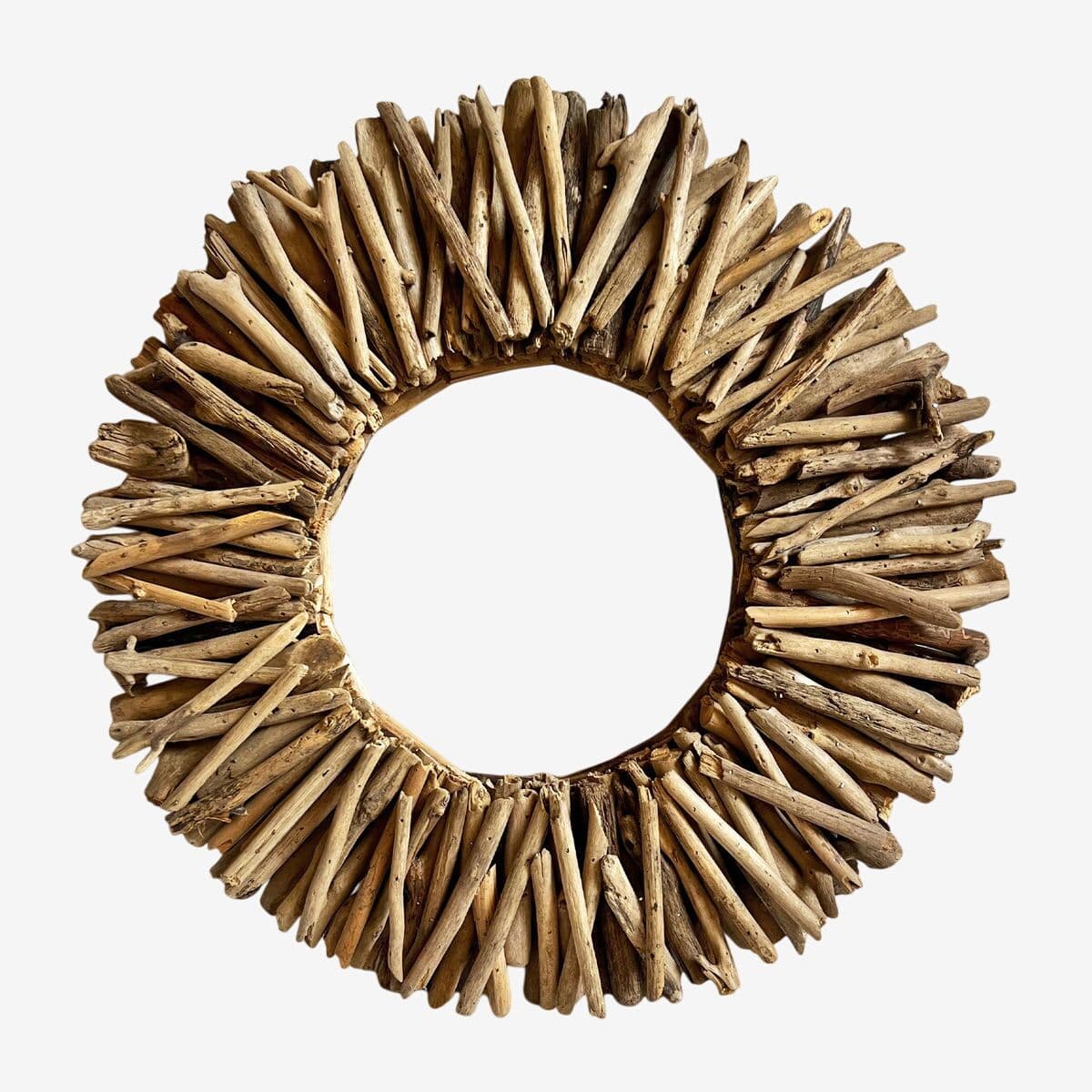 Driftwood Round Sun Mirror - Image 1