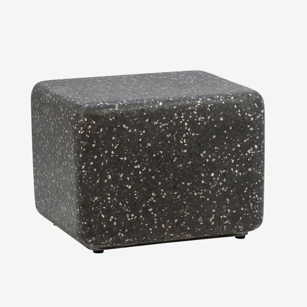 Outdoor Black Terrazzo Cube Table - Image 1