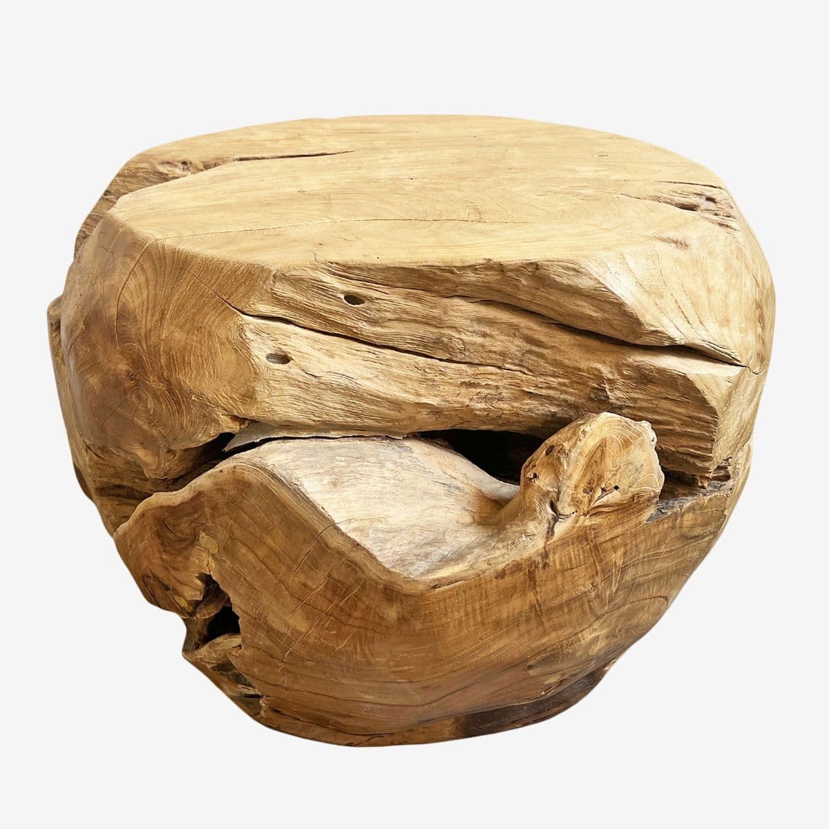 Raw Teak Root Ball Stool - Image 1