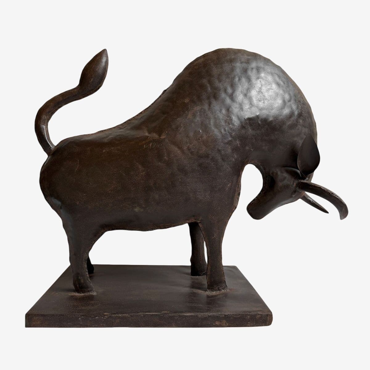 Vintage Iron Bull Figure - Image 1