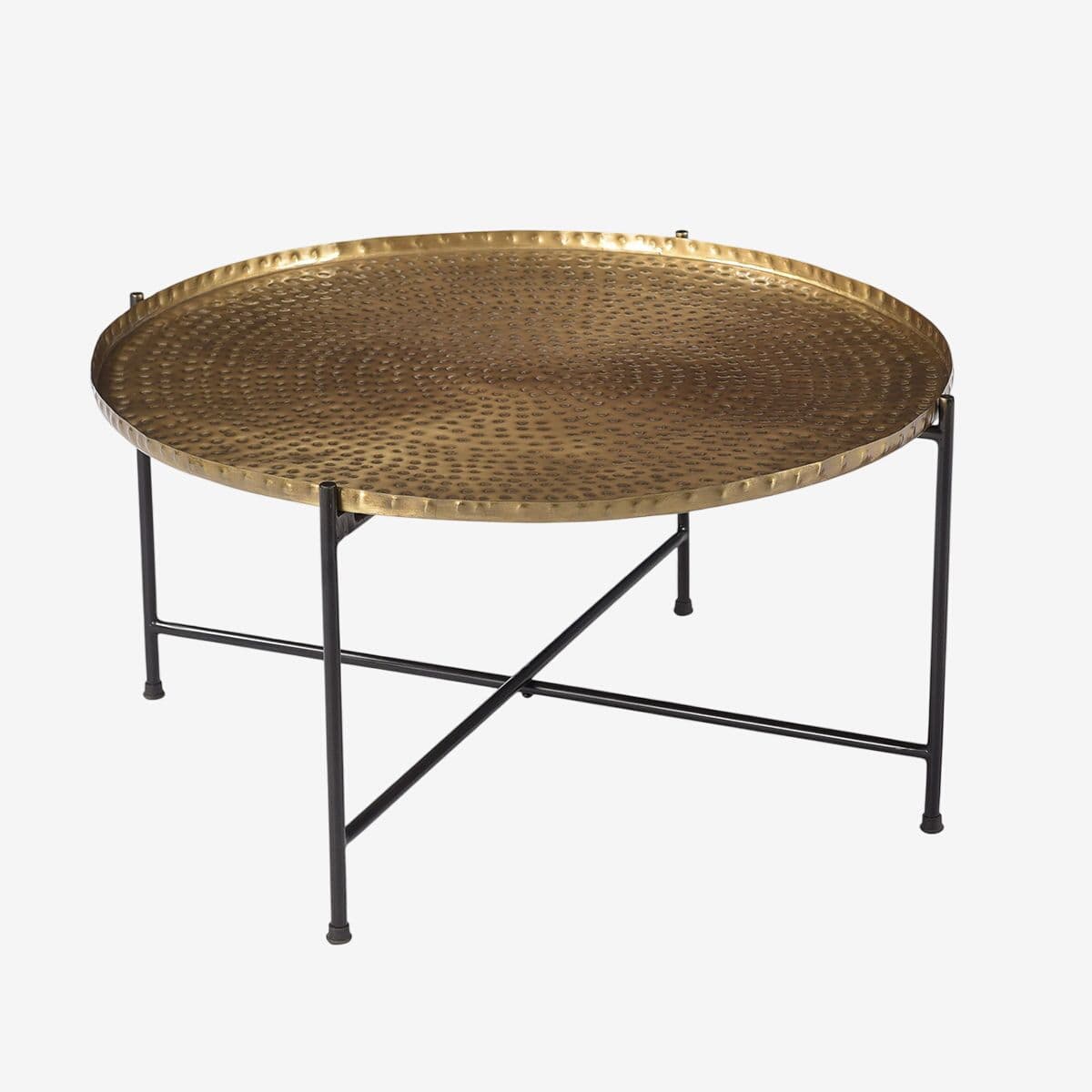 Hammered Brass Tray Table - Image 1