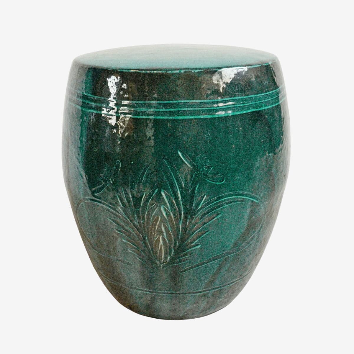 Teal Green Shinx Ceramic Stool - Image 1