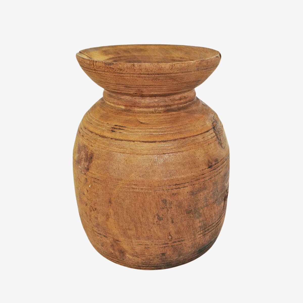 Old India Wood Pot - Image 1