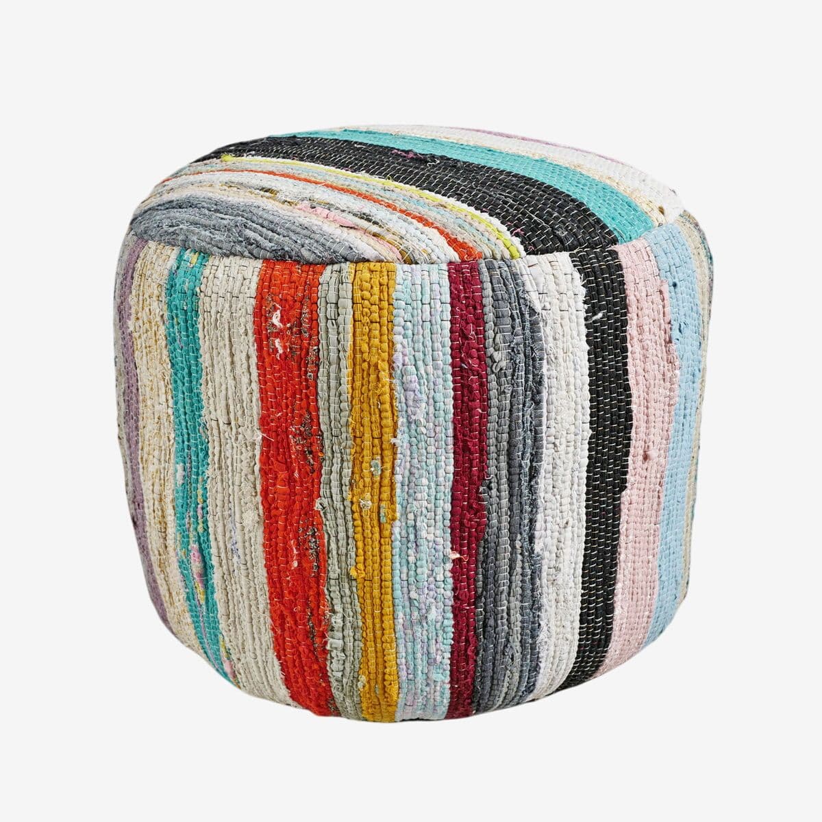 Colorful Sari Rug Pouf Ottoman - Image 1