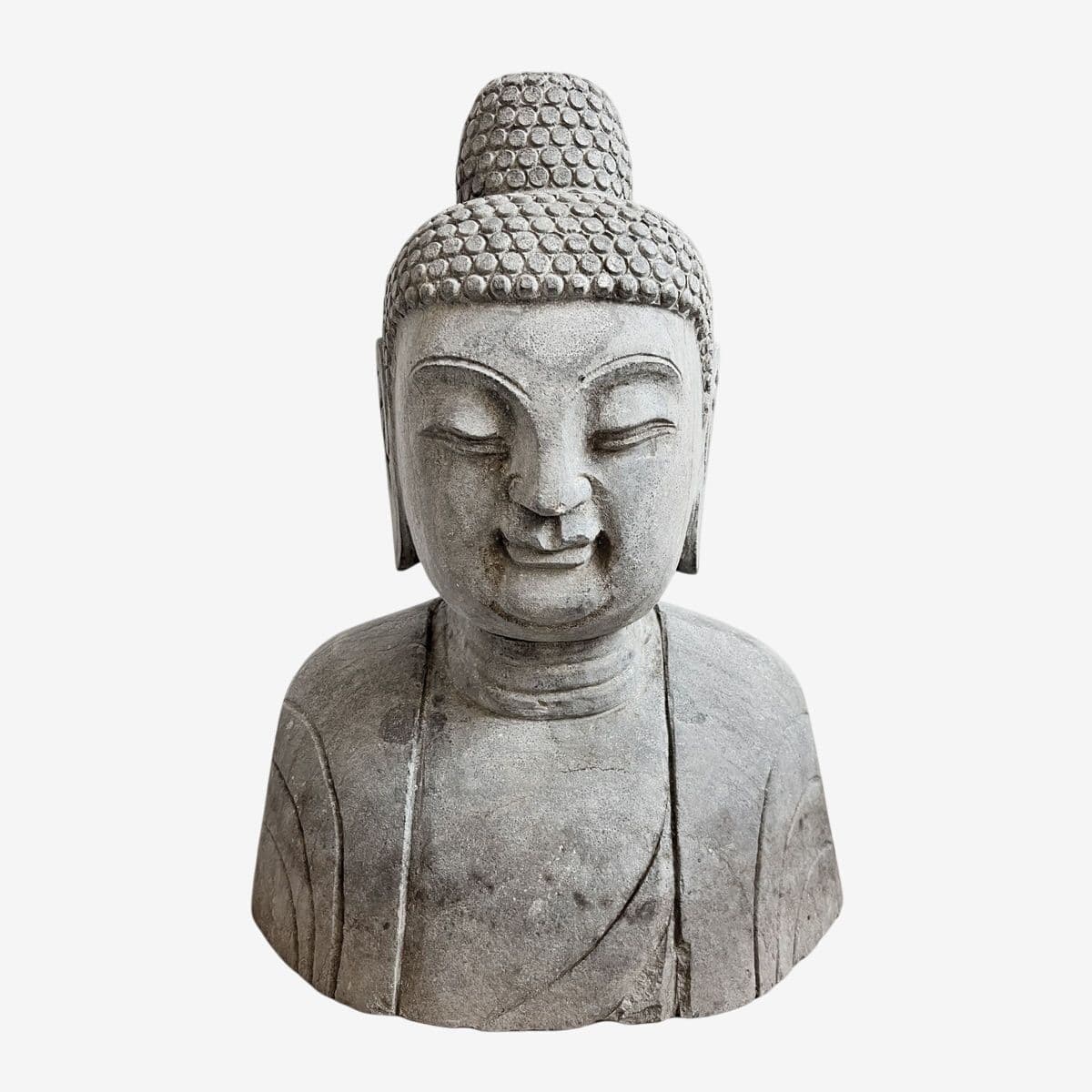 Stone Garden Buddha Bust - Image 1