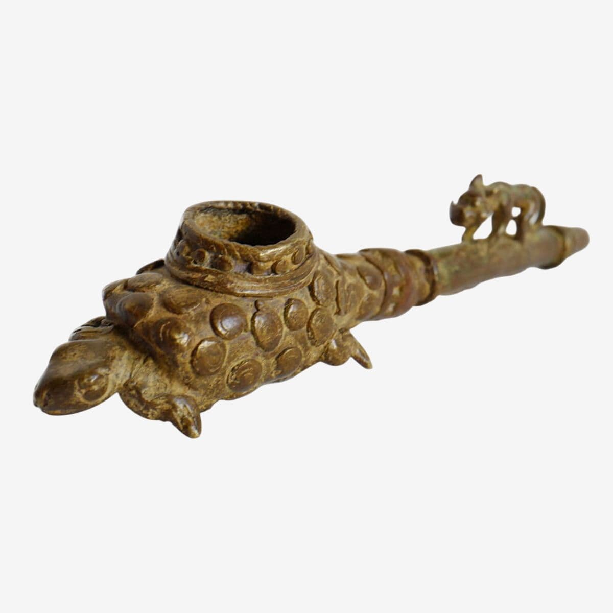 Vintage Bronze African Pipe - Image 1