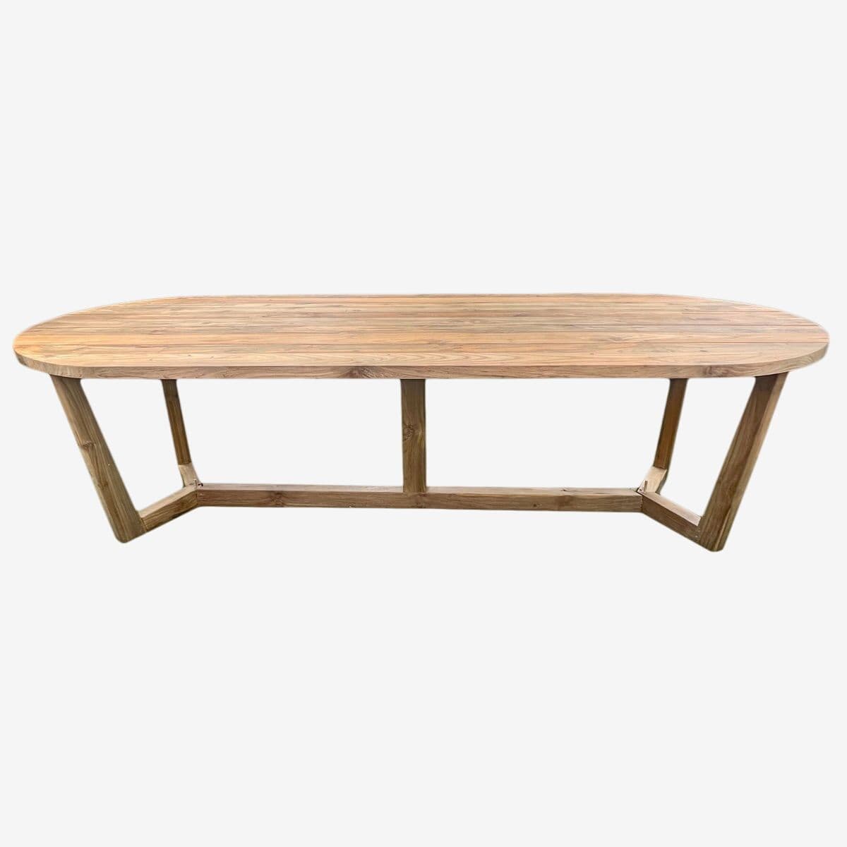 Oval Teak Outdoor Dining Table - Image 1
