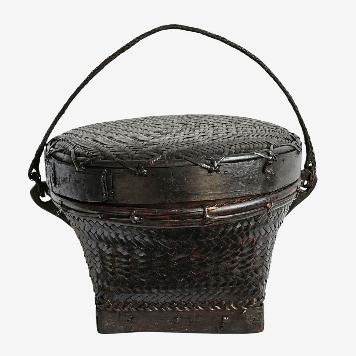 Vintage Akha Thai Basket w/Lid - Image 1