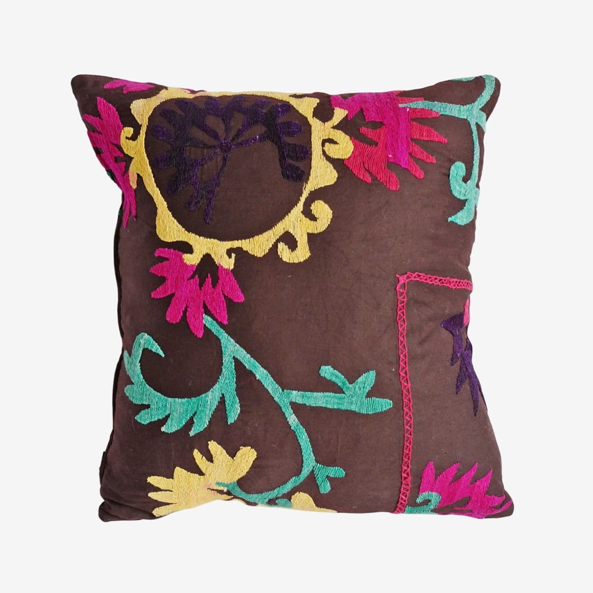 Vintage Suzani Embroidered Pillow - Image 1