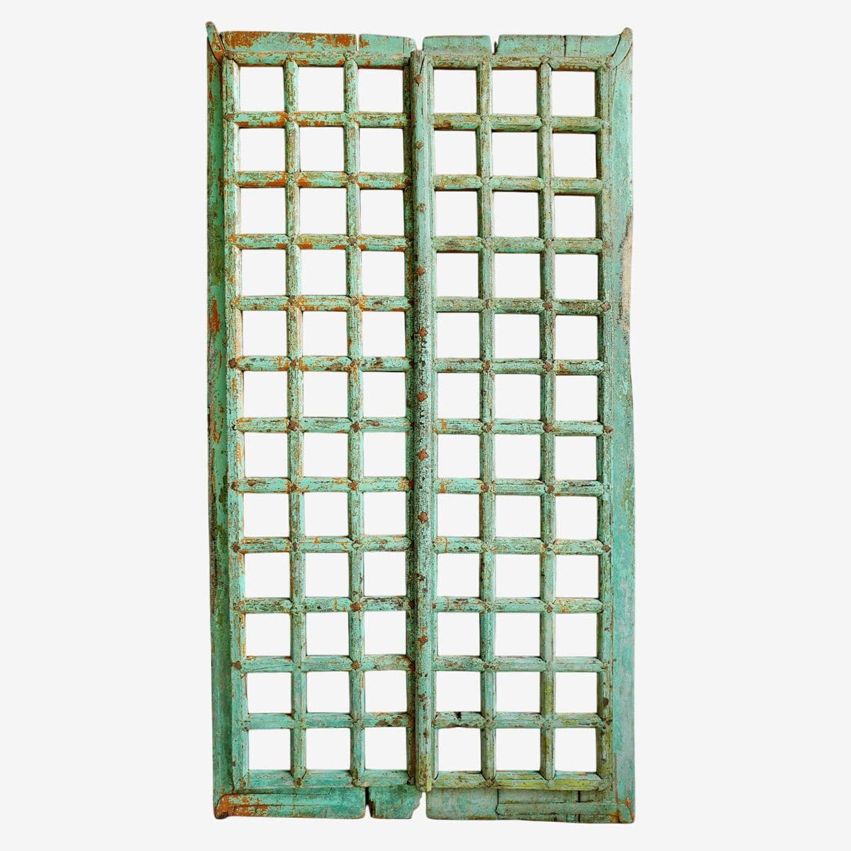 Old Turquoise Raja Door Mirror - Image 1