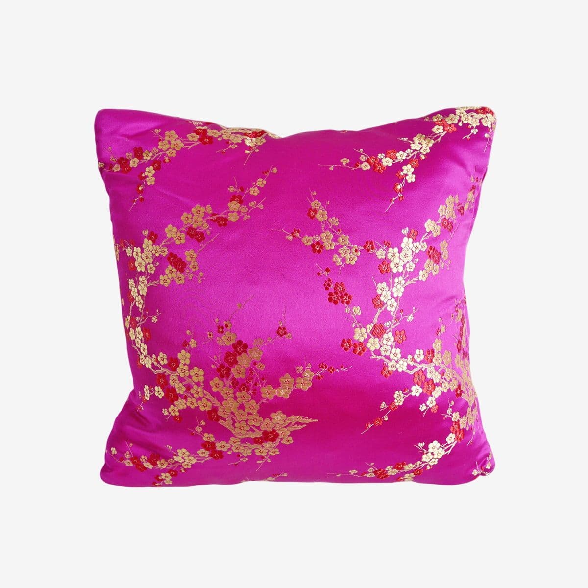 Fuchsia Pink Satin Pillow - Image 1