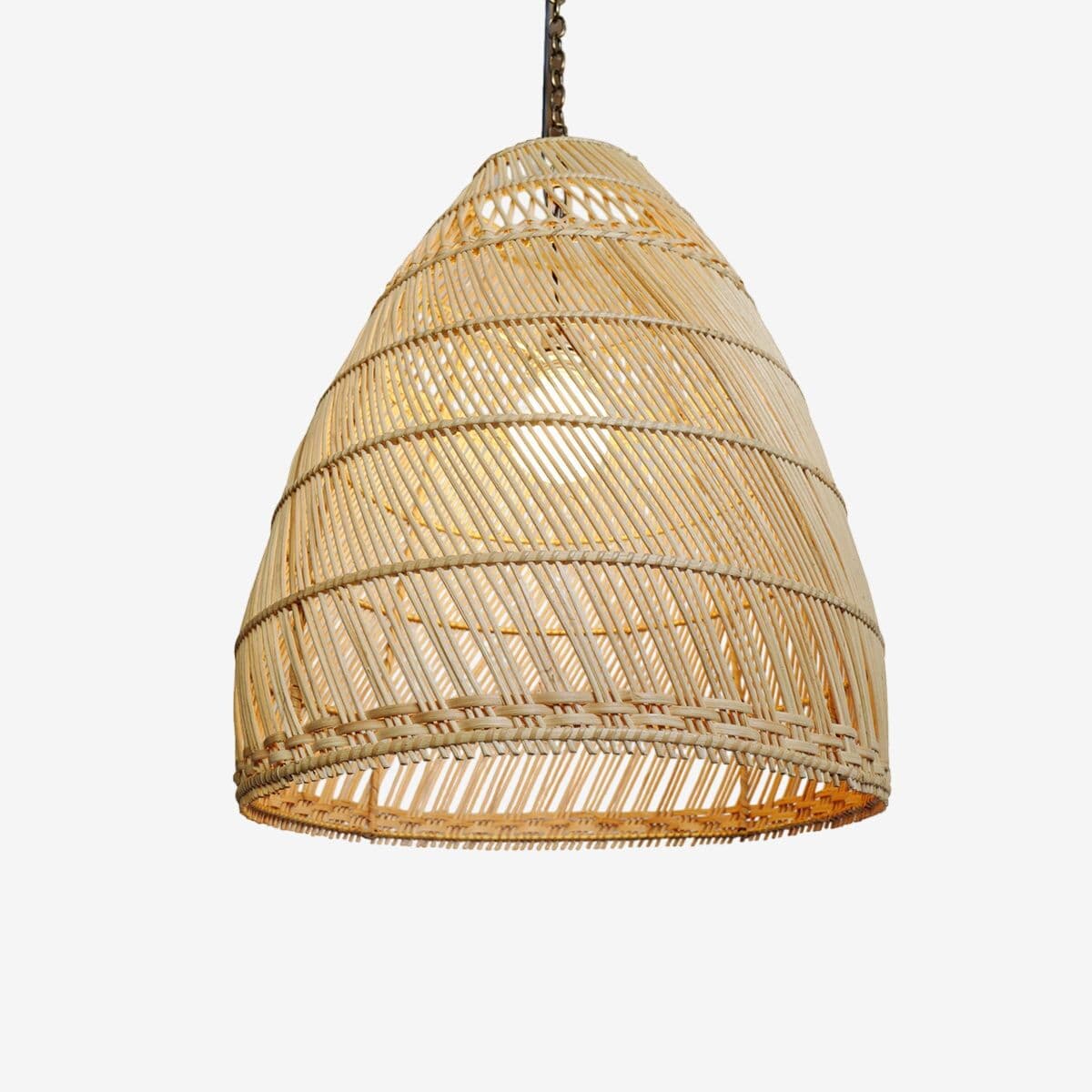 Natural Wicker Basket Bell Lantern Small - Image 1