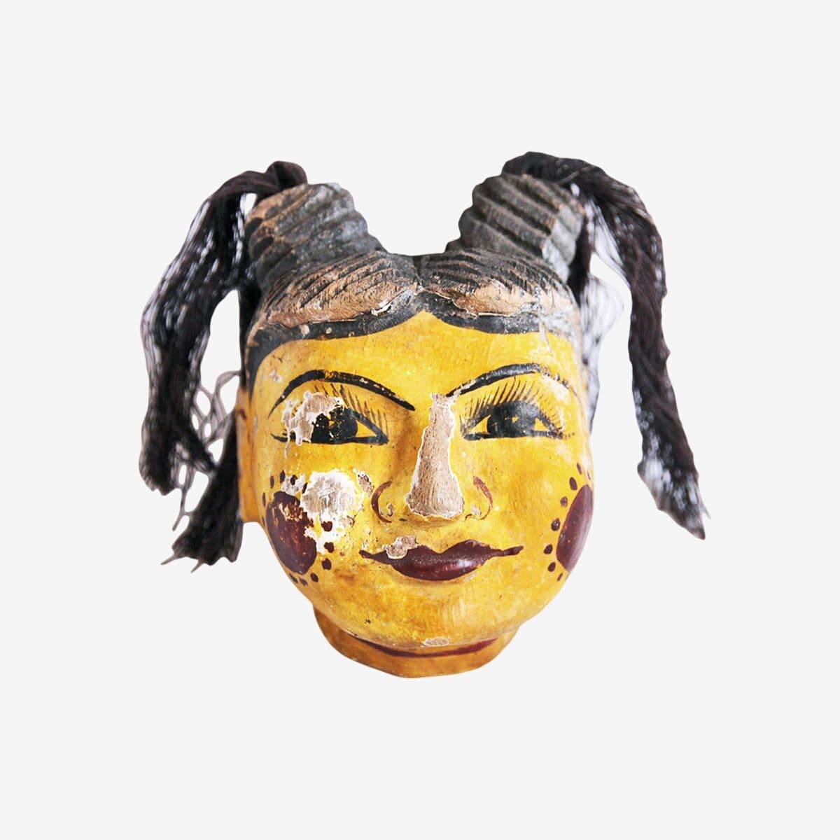 Antique Burmese Wood Puppet Head - Image 1