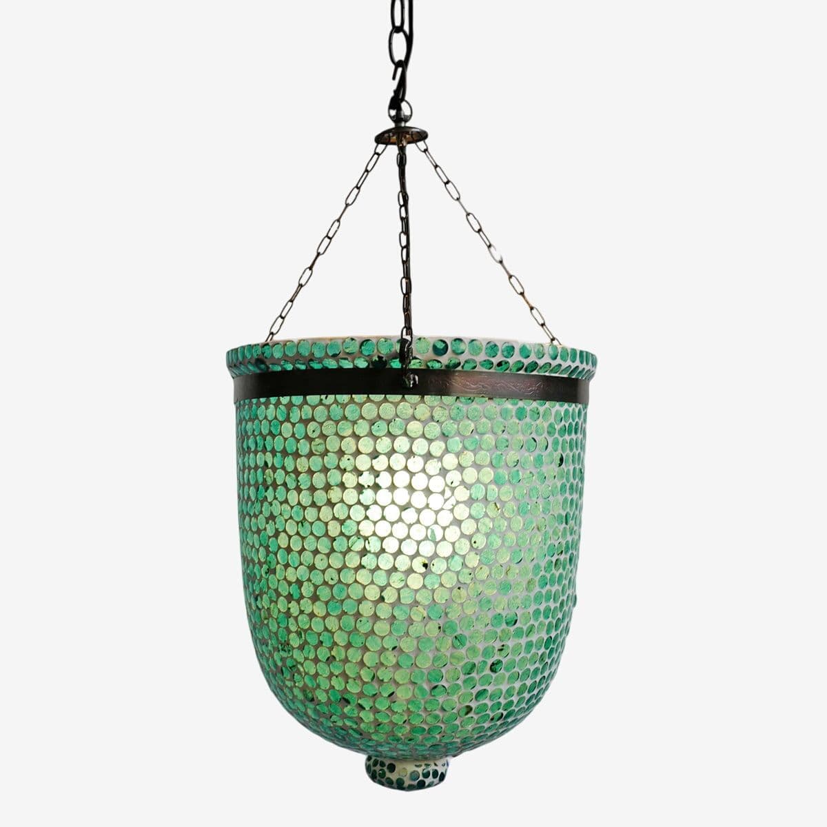 Blue Mosaic Bucket Pendant Small - Image 1