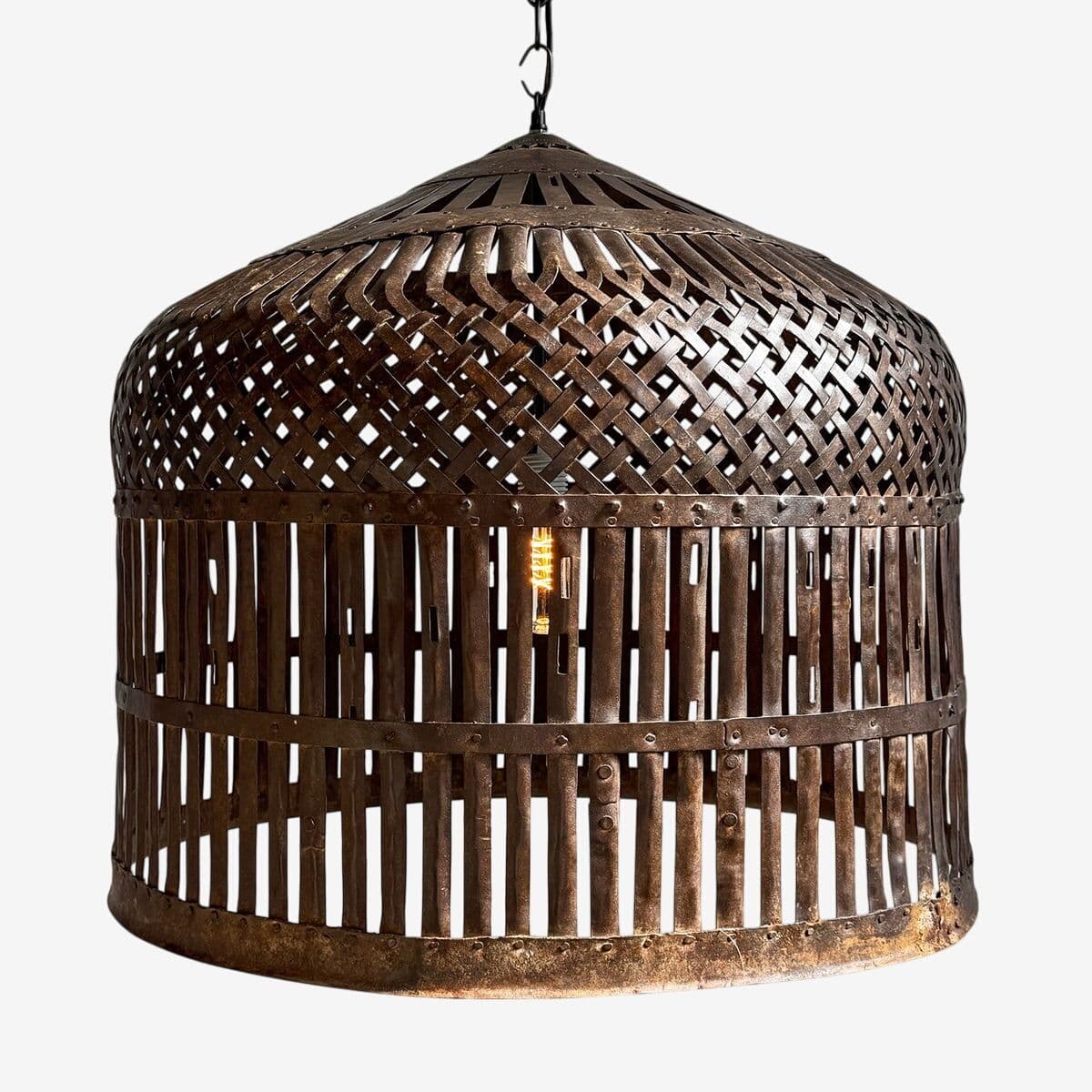 Vintage Iron Cage Pendant Light - Image 1