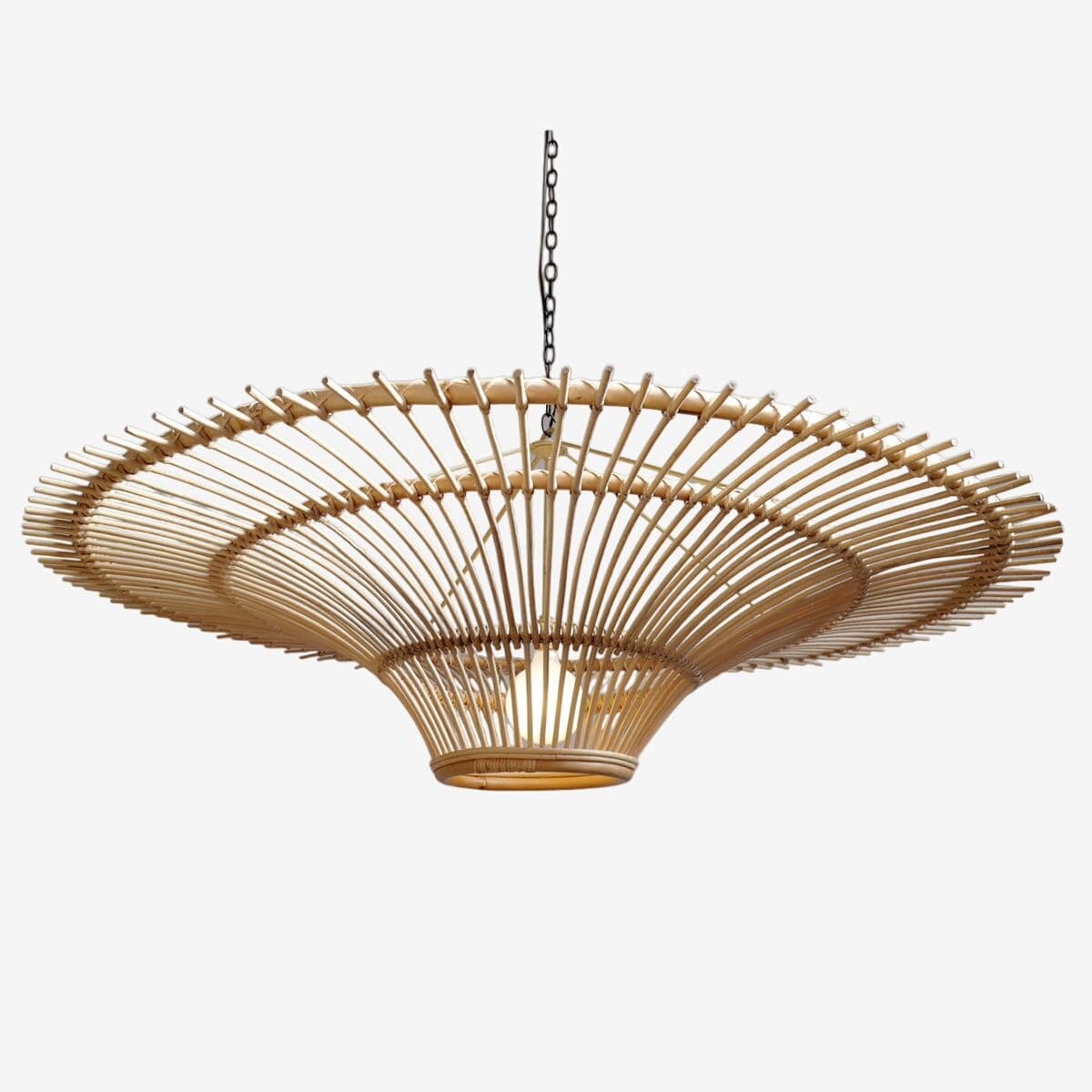 Rattan Sun Ray Pendant Large - Image 1