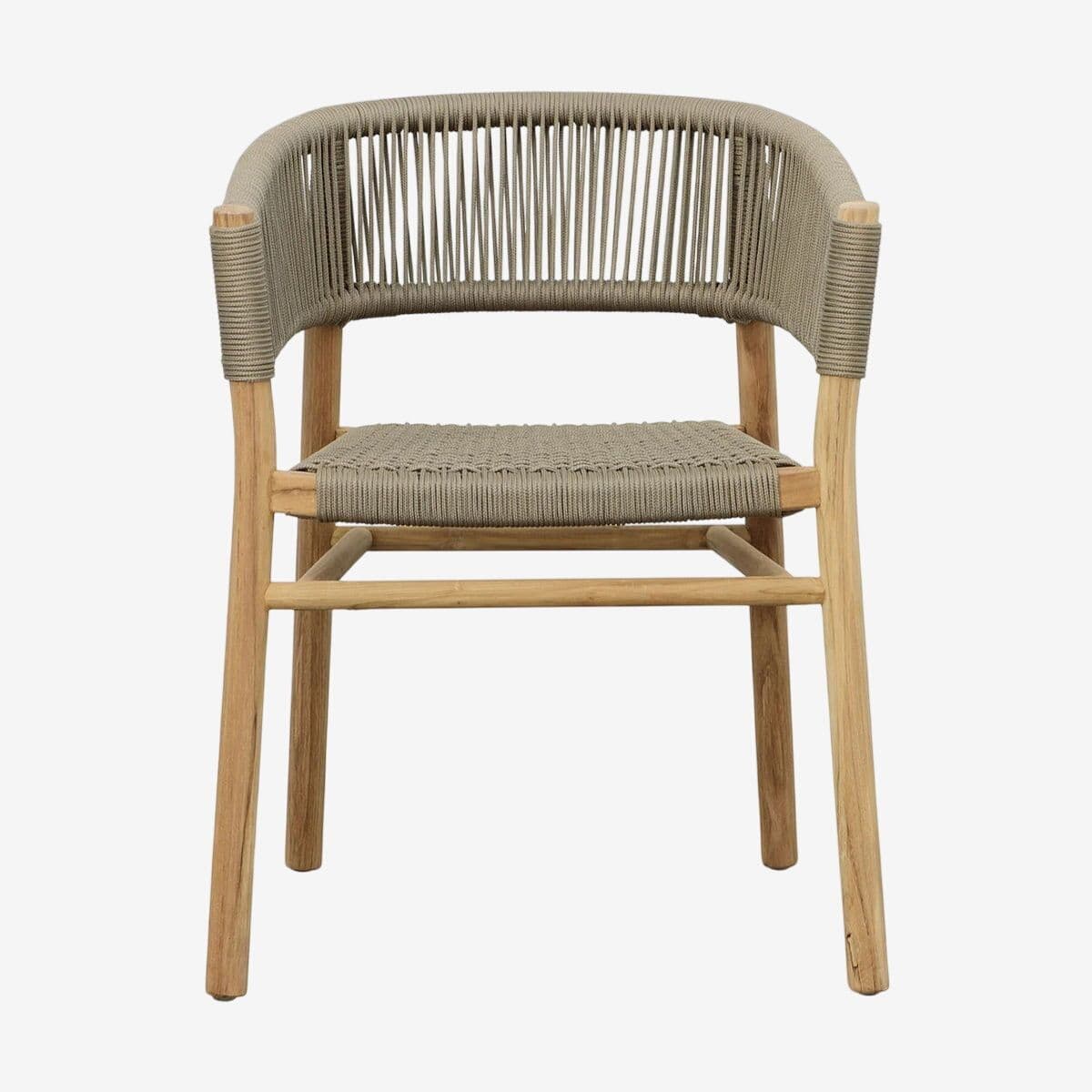 Cove Outdoor Teak & Rope Dining Chair - Image 1