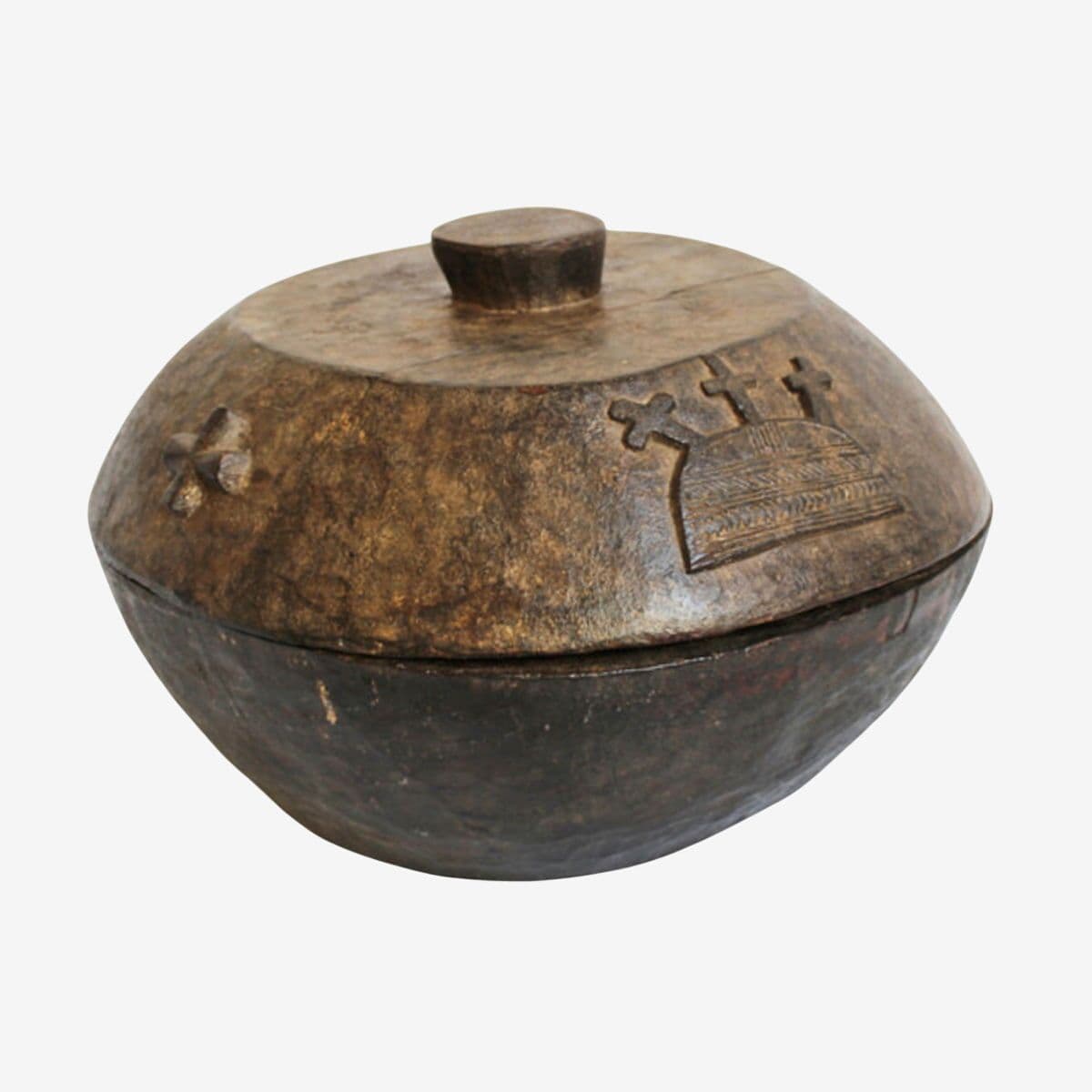 Yoruba Divination Carved Wood Bowl - Image 1