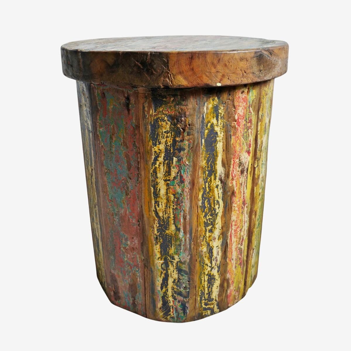 Salvaged Boat Wood Stool - Image 1