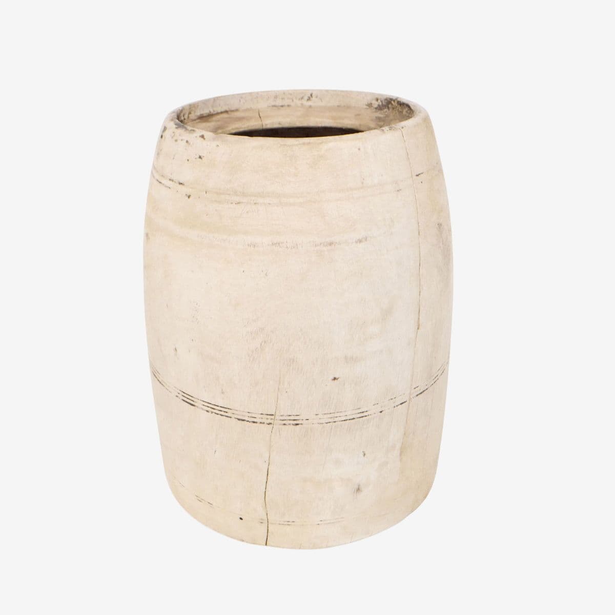 Old Sun Bleached Wood Butter Pot - Image 1