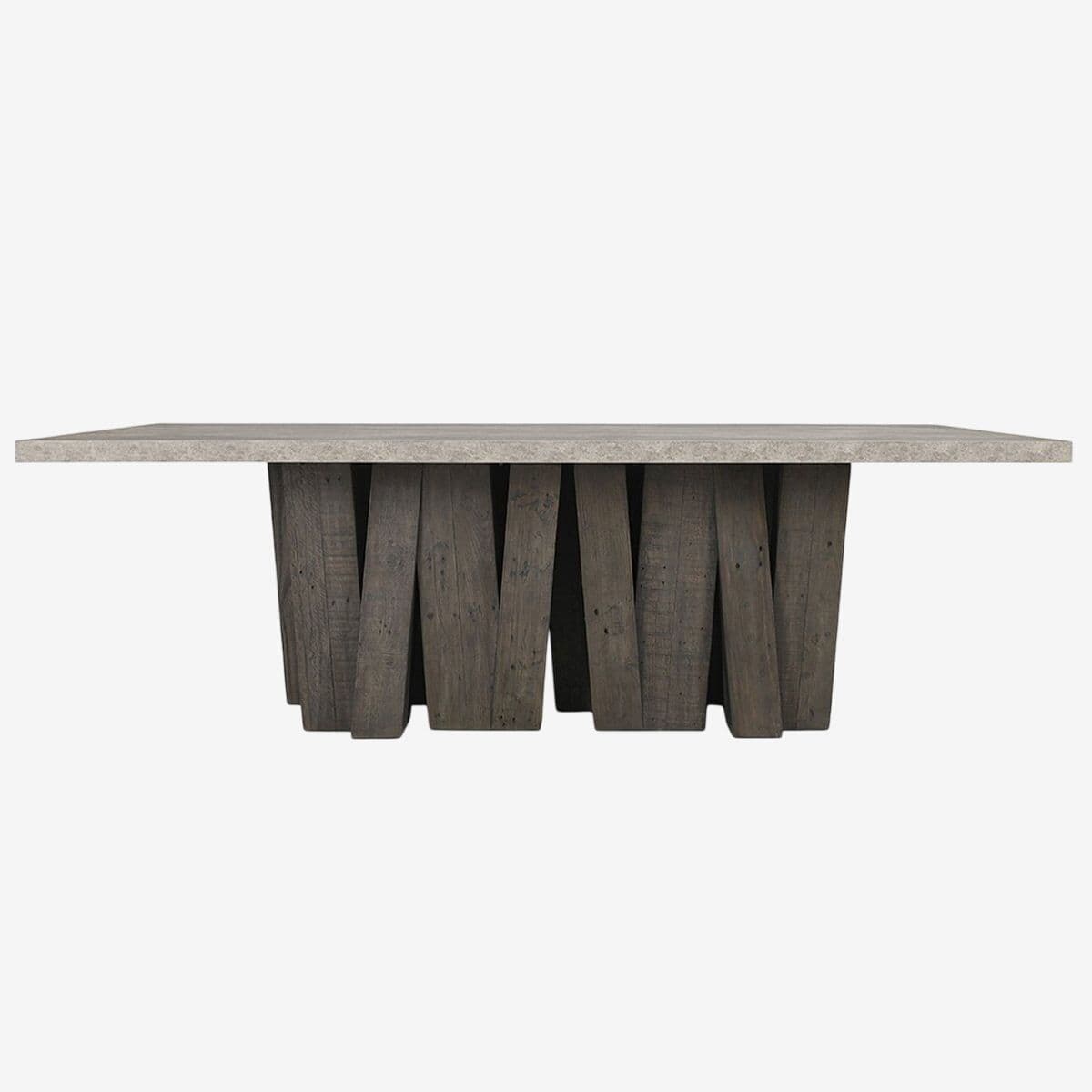 Modern Grey Pine & Concrete Dining Table - Image 1