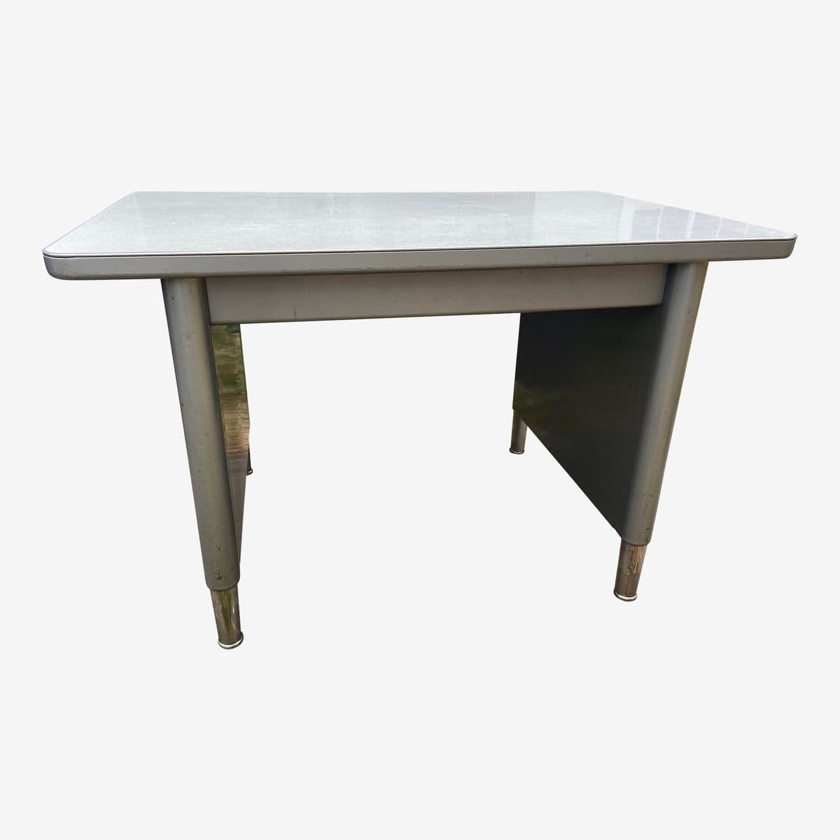 1960s Vintage Mid Century Modern Metal Desk Table - Image 1