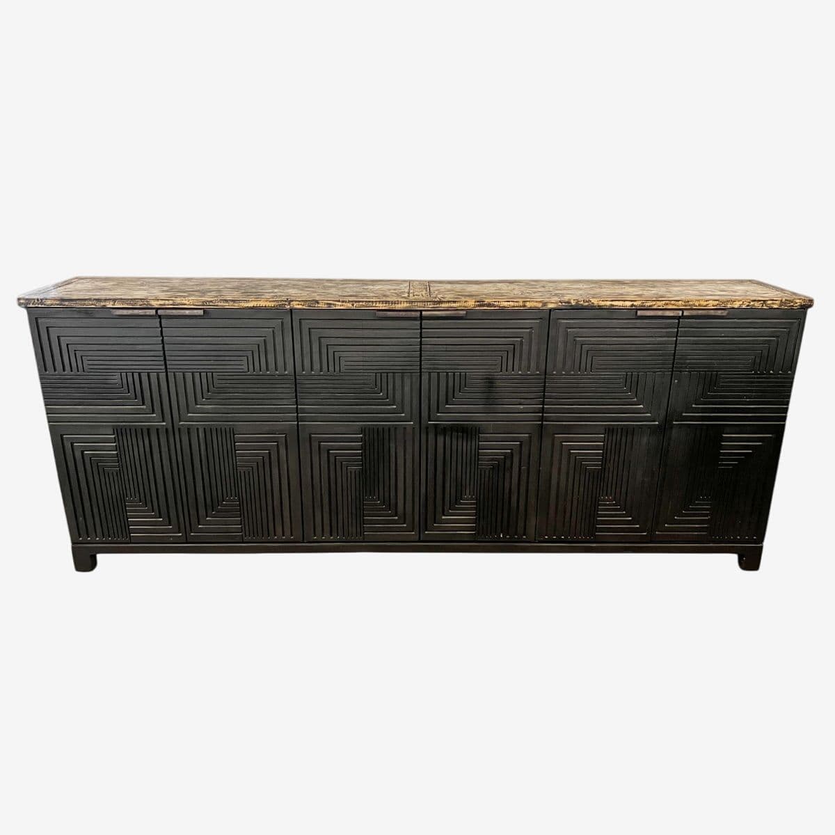 Tall Distressed Black Circuit Sideboard - Image 1