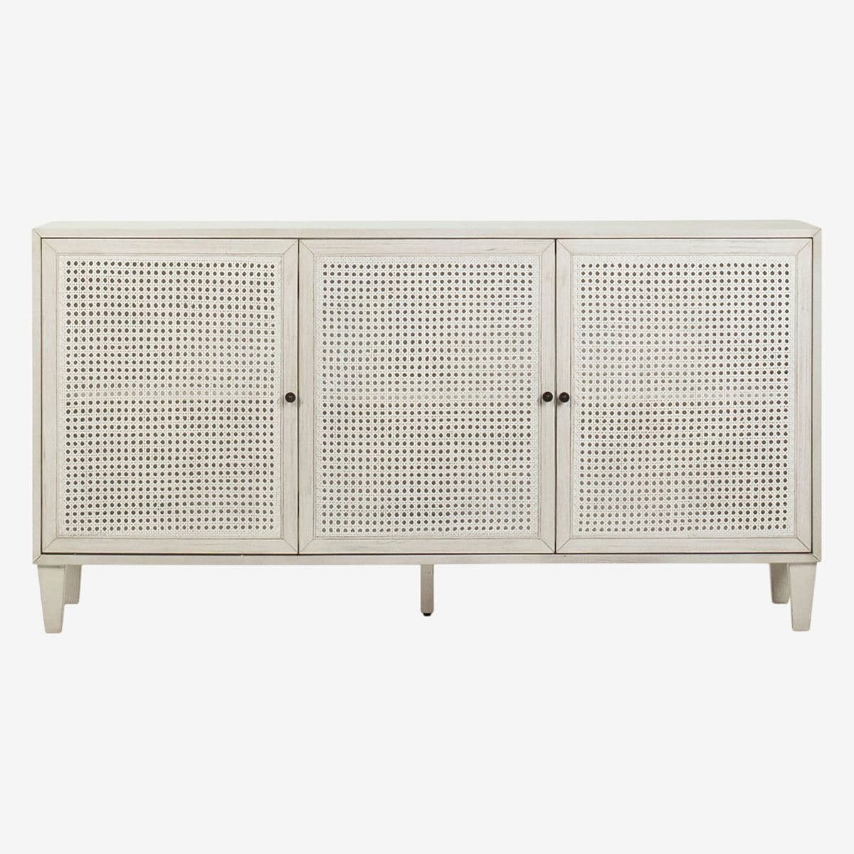 White Wash Acacia & Rattan Sideboard - Image 1