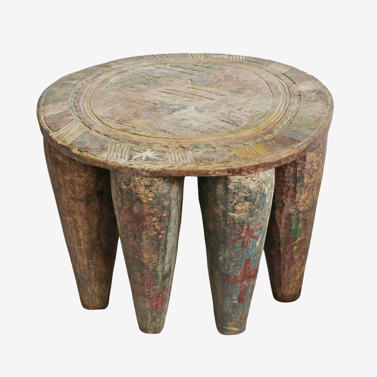 Vintage Nupe Wood Stool - Image 1