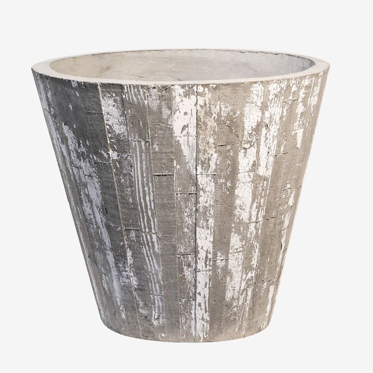 Outdoor White Wash Concrete Planter - Image 1