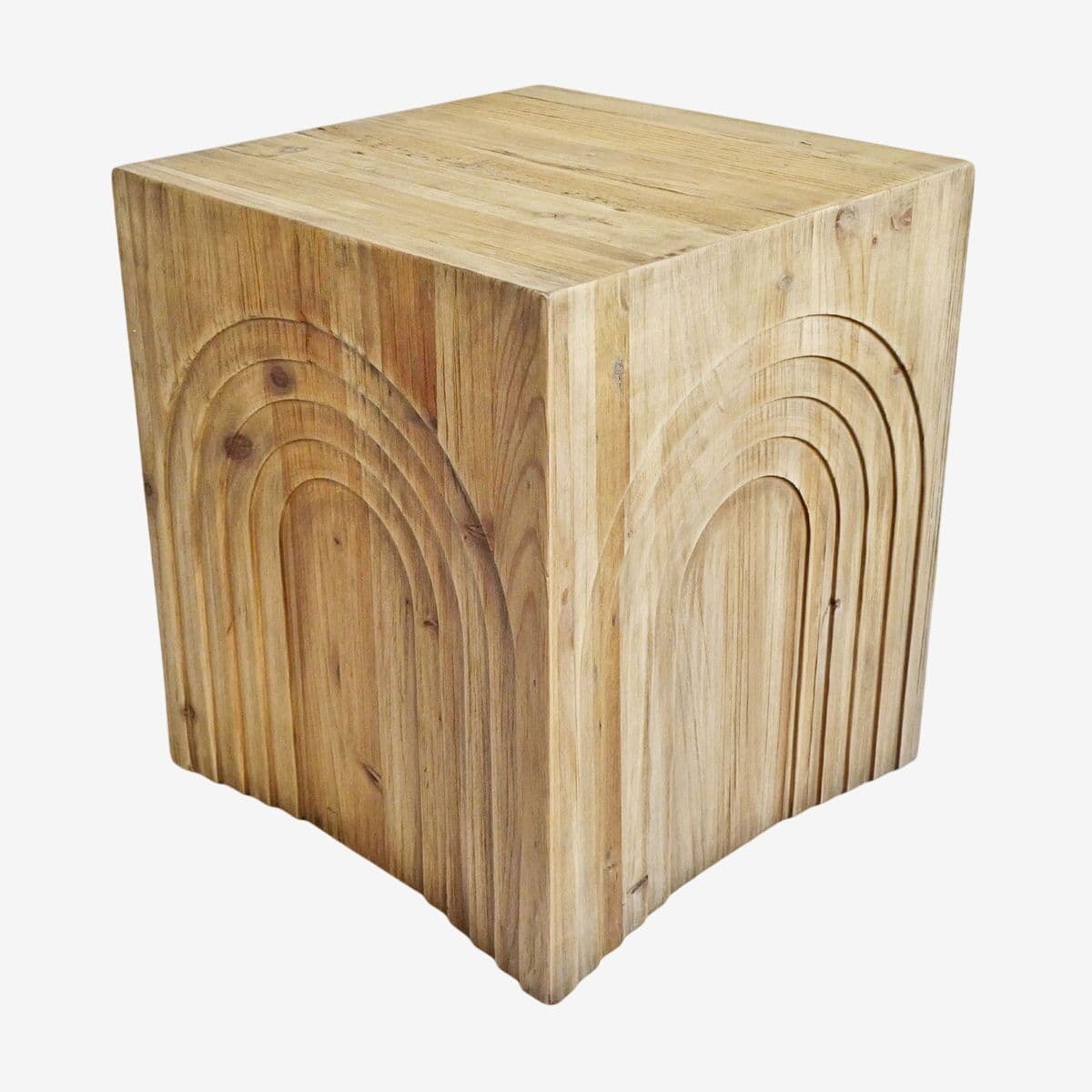 Mod Rainbow Wood Block Side Table - Image 1