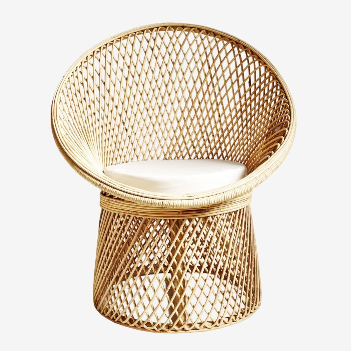 Raw Rattan Mushroom Chair - Image 1