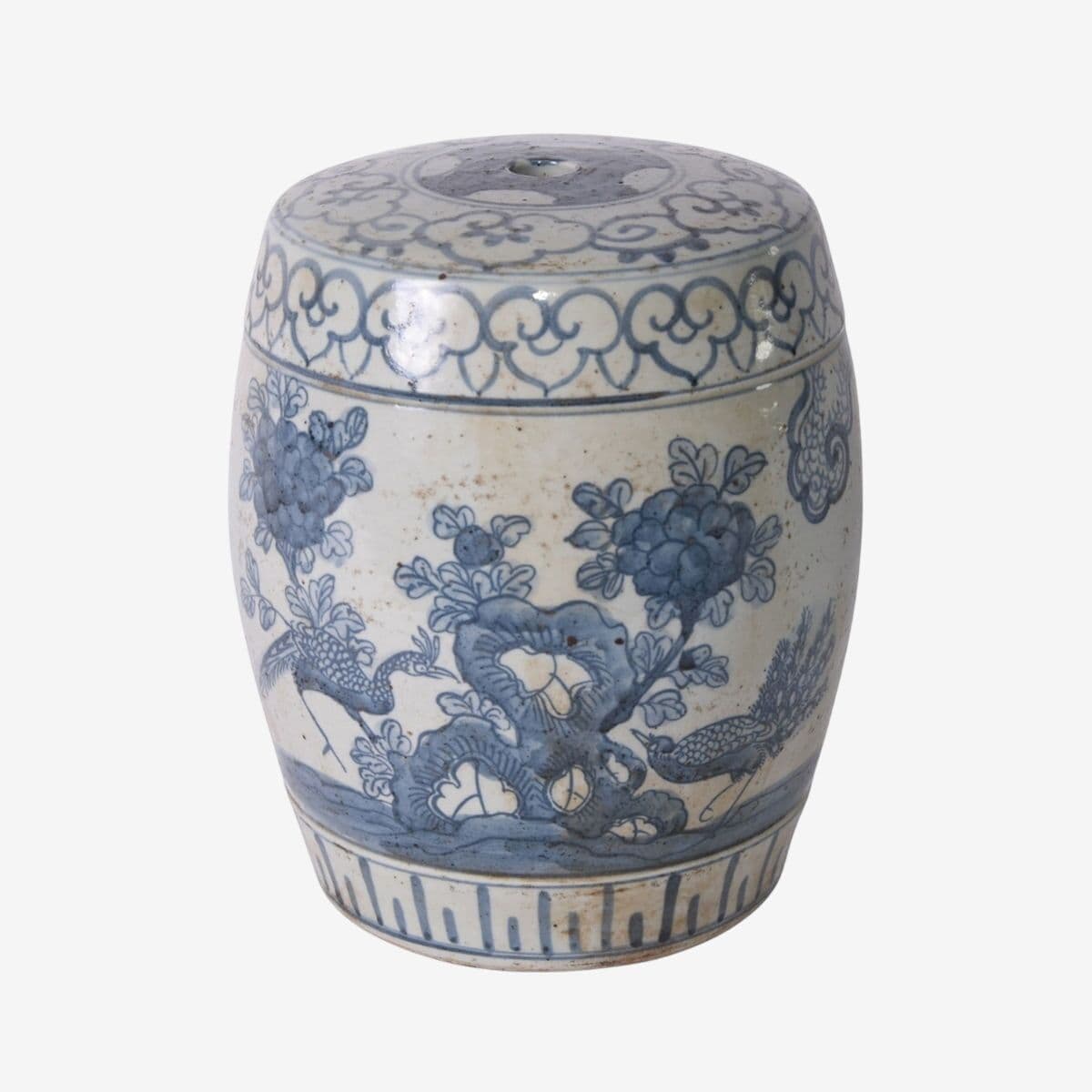 Blue Pheasant Ceramic Garden Stool - Image 1