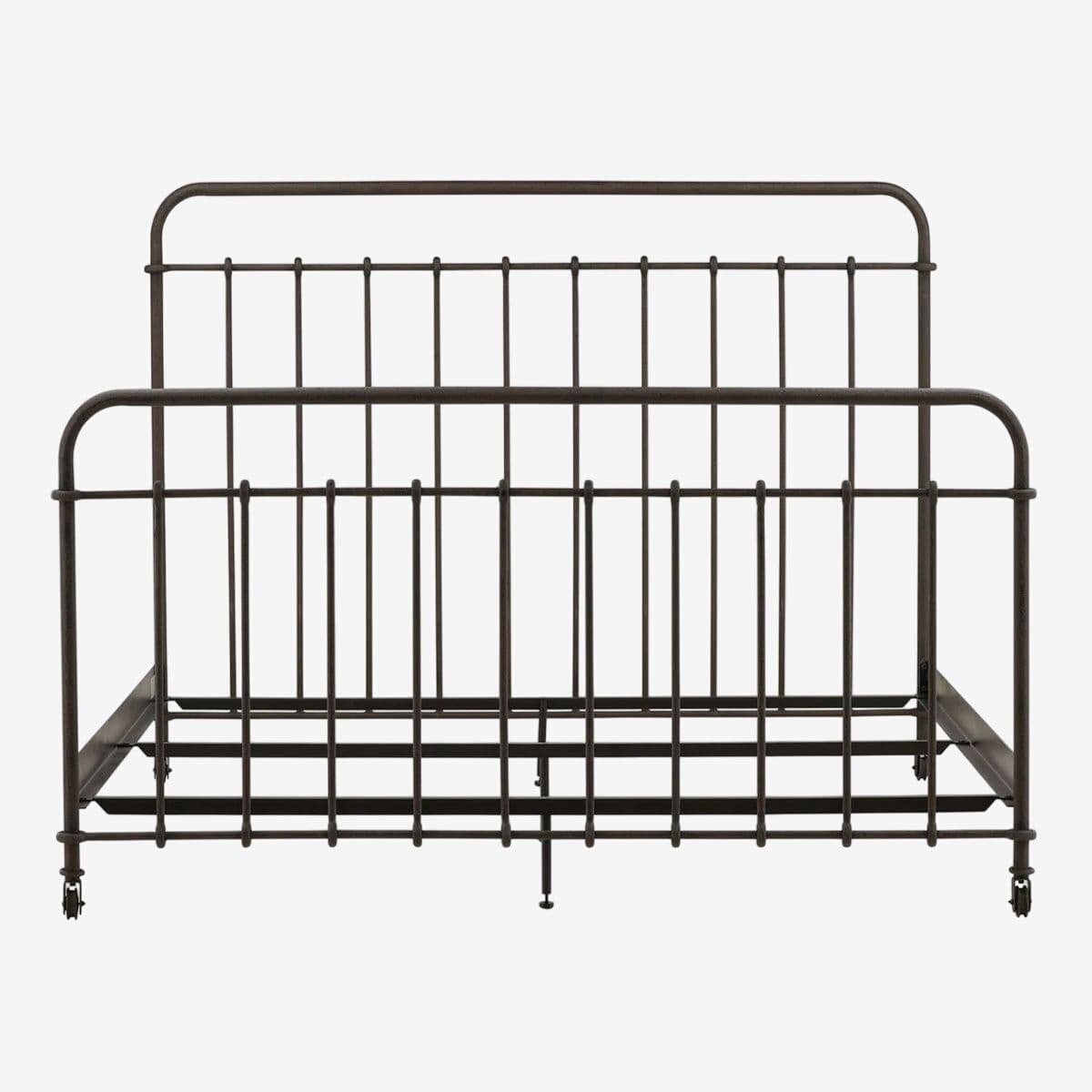 Vintage Style Iron Caster Queen Bed - Image 1