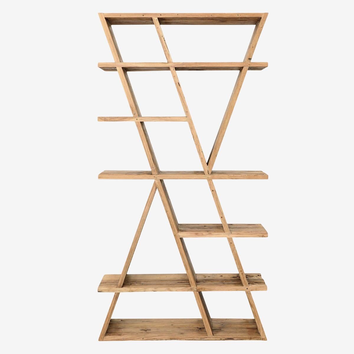 Teak A-Frame Hourglass Bookcase - Image 1