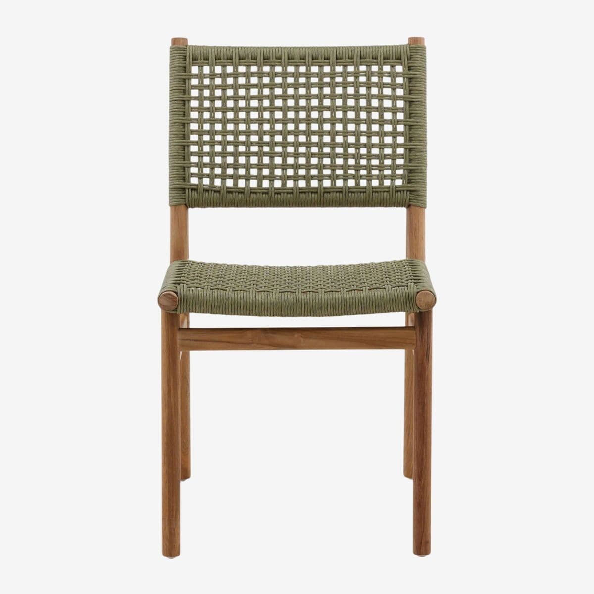 Sage Faux Rattan & Teak Outdoor Dining Chair - Image 1