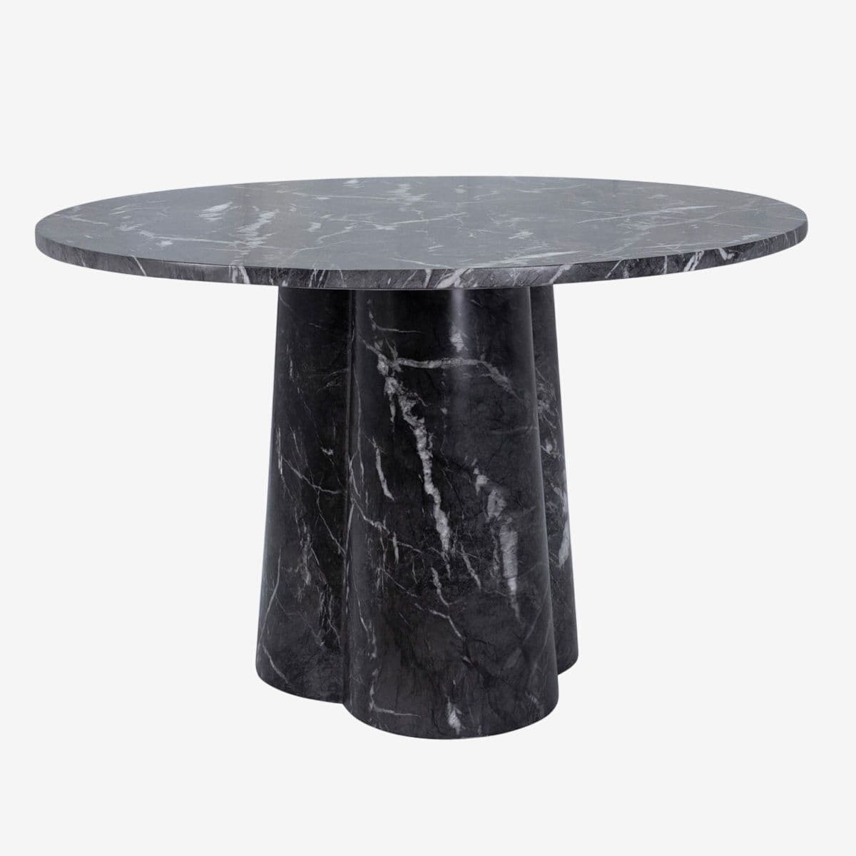Faux Black Marble Round Dining Table - Image 1