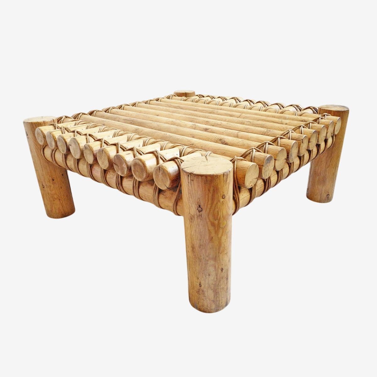 Square Log Raft Coffee Table - Image 1