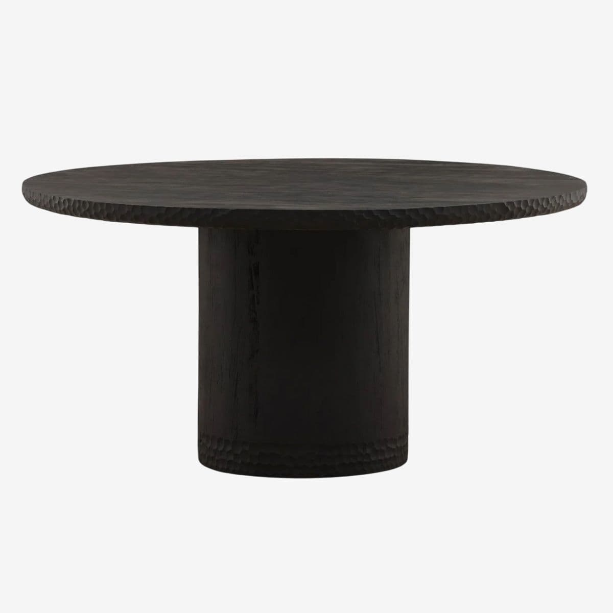 Black Chiseled Edge Round Dining Table - Image 1