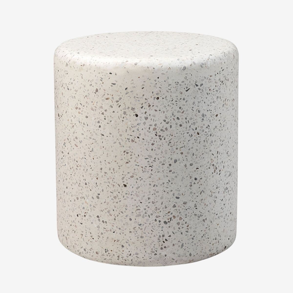 White Terrazzo Round Side Table - Image 1