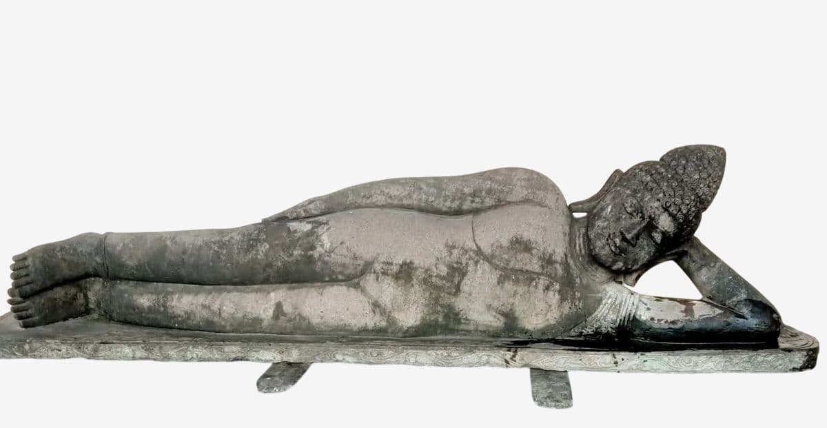 Sleeping Buddha Stone Garden Statue - Image 1