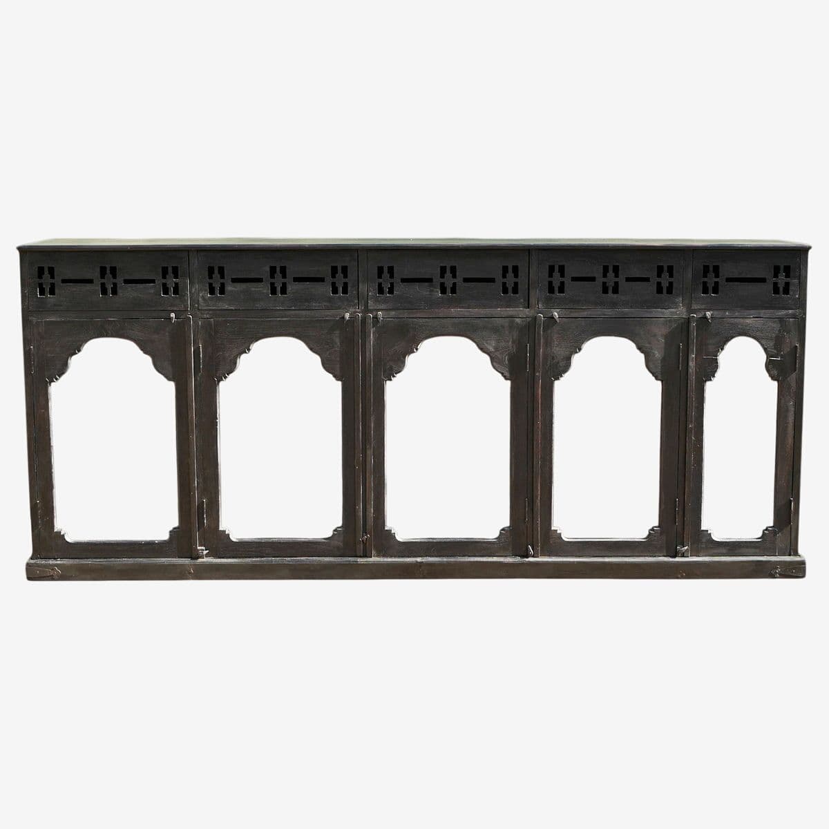 Antique Ebony Colonial Display Cabinet - Image 1