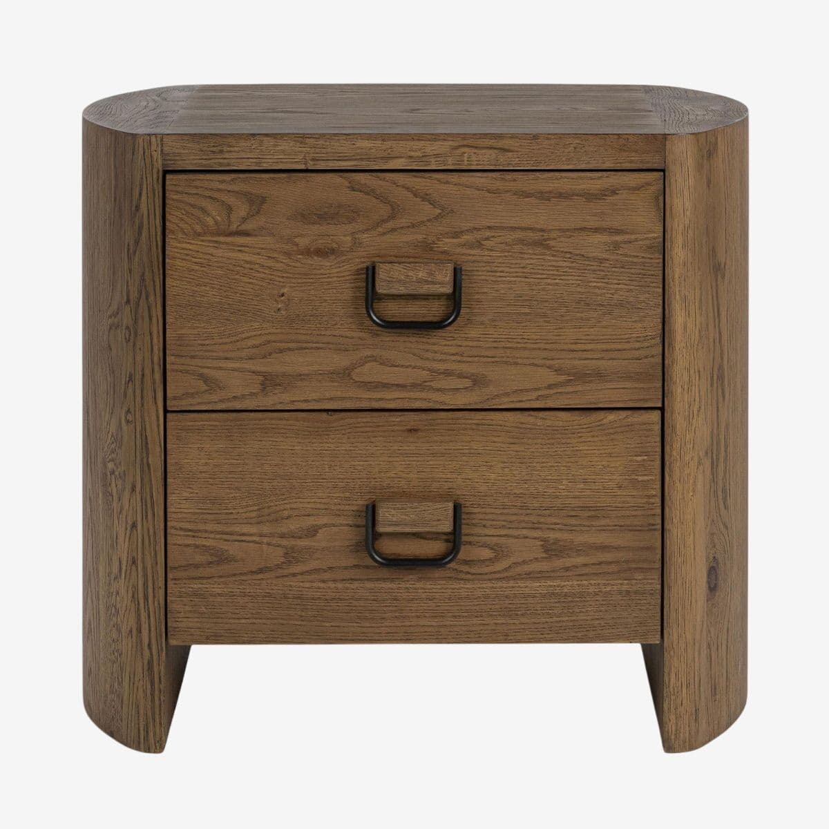 Modern Farmhouse Rounded Oak Nightstand - Image 1