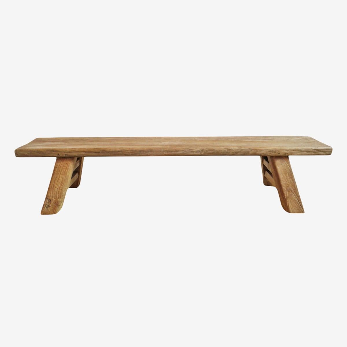 Low Argo Simple Teak  Bench - Image 1